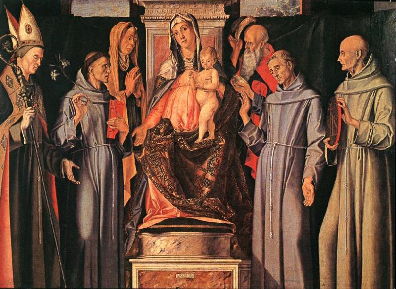 VIVARINI, family of painters Holy Family (Sacra Conversazione) ewt oil painting picture
